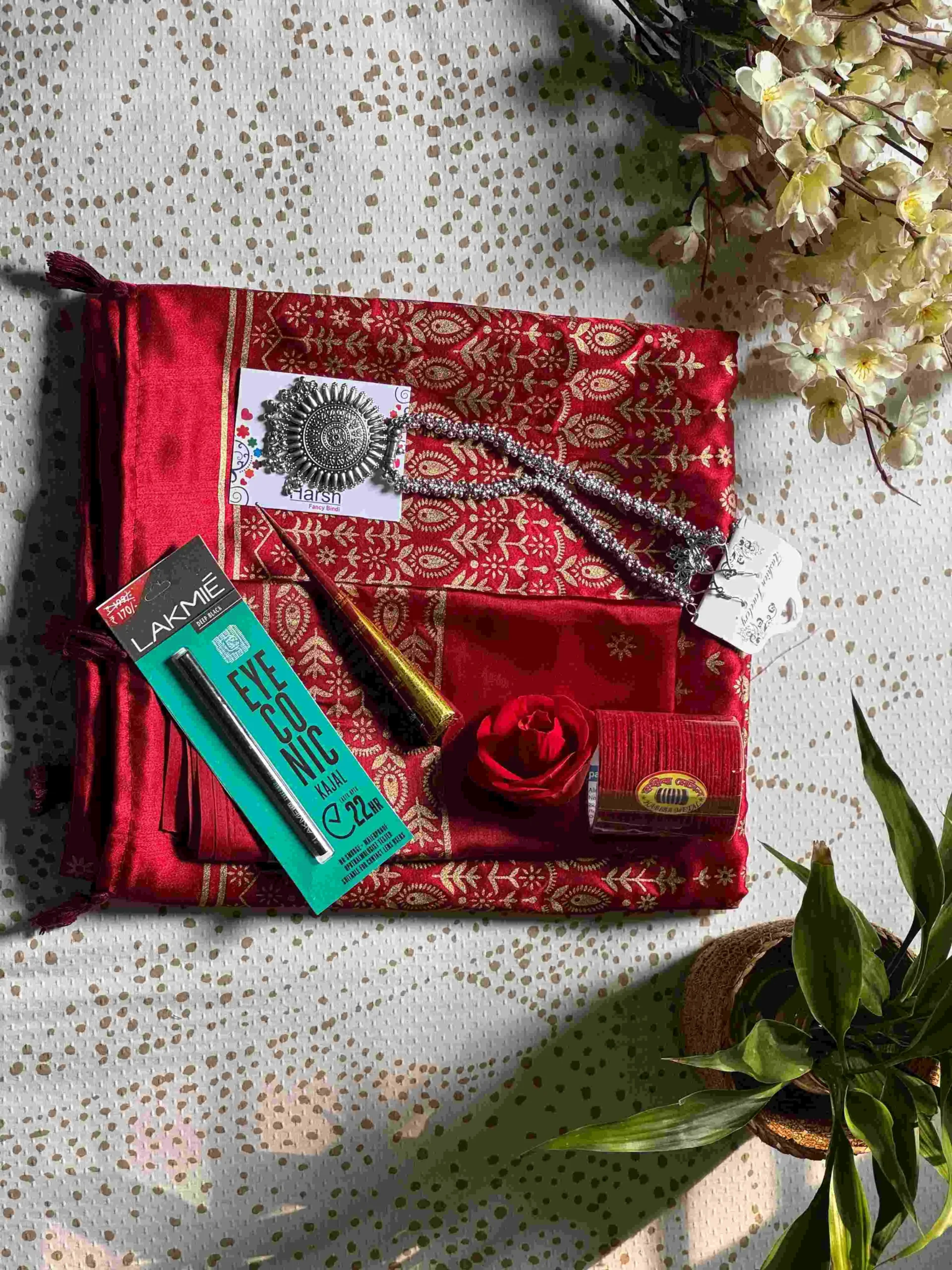 Premium Red Saree Combo - Image 2